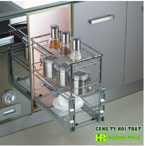 Giá da vị Inox nan vuông, ray giảm chấn